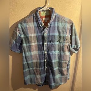 Free assembly teen boy, medium button up short sleeve with pocket casual shirt